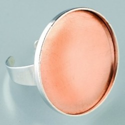 Bague avec Platine en Cuivre Ronde  Argentée pour Création de Bijoux