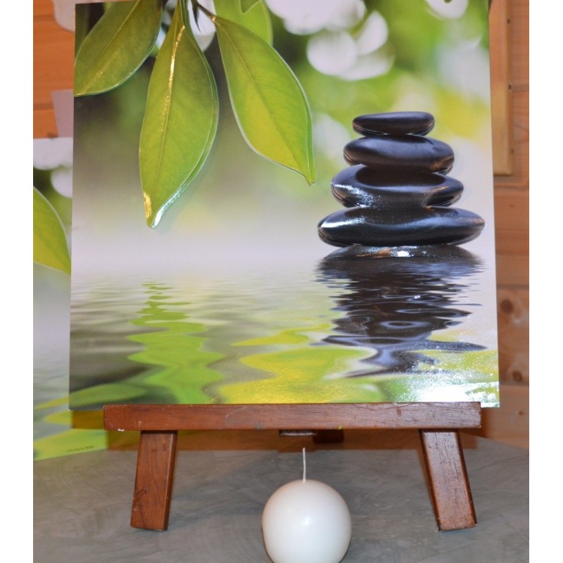 Image 3 D Esprit ZEN Image 3D brillante 30x30cm "Pierre Zen sur l'eau" Tableau à réaliser avec Technique 3 D Image 3 D Esprit ZEN Image 3D brillante 30x30cm "Pierre Zen sur l'eau" Tableau à réaliser avec Technique 3 D