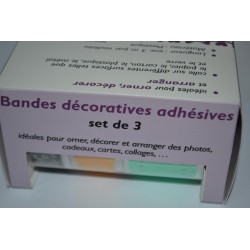 Ruban Adhésif Masking Tape Fabric tape Dentelles de Papier plastifié "Fleurs" Vintage (Set 3 rubans PAPIER)