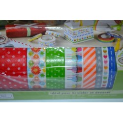 Ruban  adhésif Masking Tape - Fabric tape  - "PEPS"   (Set 8 rubans PAPIER)