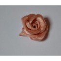 Fleur Tissu satin, Bouton de Rose poudré 1 cm, Lot de 5