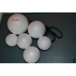Boule polystyrène  (frigolite), légère et polyvalente (12 cm) vendue à l'unité