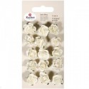 Fleurs en papier 15 roses blanches 15 mm Embellissement