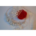 Ruban Large ruban organza blanc à motifs coeurs vendu au mètre (Utilisation : couture, mariage, cadeaux,décoration...)