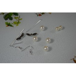 Kit  boucles Oreille "Anges" perles nacrées pour réalisation DIY