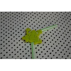 Pailles droites style Shabby Chic petites fleurs en papier cartonné (lot 24)