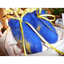 Ruban Satin collection Al&Co "Les Kokeshis" bleu turquoise (1m)