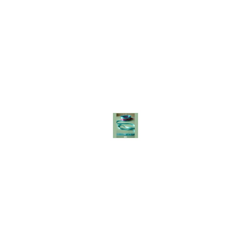 Ruban Satin collection Al&Co "Les Kokeshis" bleu turquoise (1m) Ruban Satin collection Al&Co "Les Kokeshis" bleu turquoise (1m)