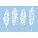 Pochoir "Plumes" 4 motifs (17.5 cm)