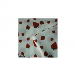Tissu Coton Bio collection Al&Co "Fraises Stramberry Field"  35x50 cm