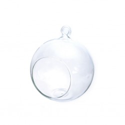 Boule en Verre percée 12 cm pour suspension vase ou décoration de NOEL Ouverture fixe 5 cm (vendue à l'unité)