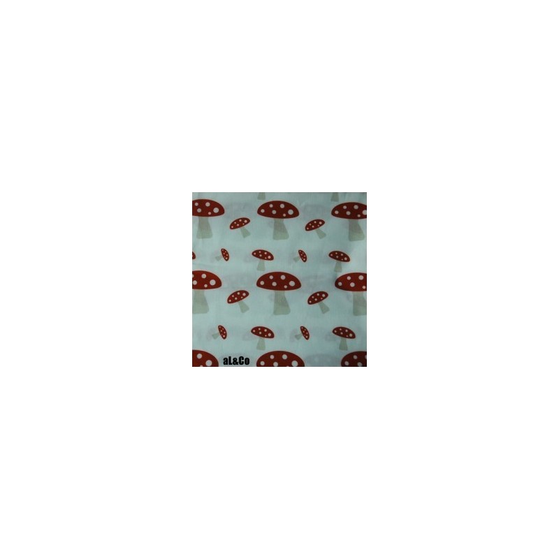 Tissu Coton Bio collection Al&Co  "Champignons"  35x50 cm