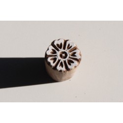 Tampon  batik indien en bois sculpté à la main "FLeur" (Collection dans mon Grenier, "Je Chine pour Vous..")
