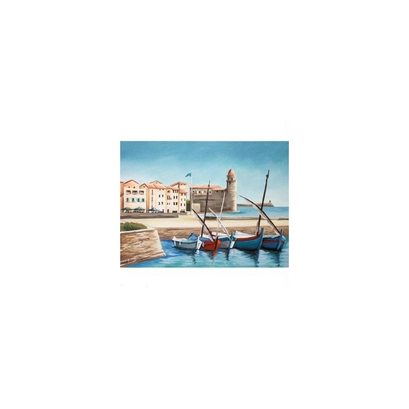 Image 3 D  Paysage de Collioure  30 x 40 (vendue à l'unité) pour tableau technique du 3D