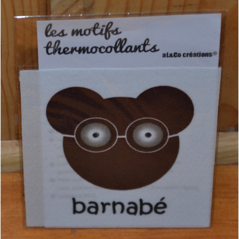 Motif thermocollant  à appliquer ourson "Barnabé"