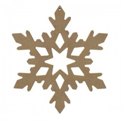 Support à décorer en Médium  Flocon de Neige Ajouré (A suspendre ou à poser en bougeoir led) Grand Modèle