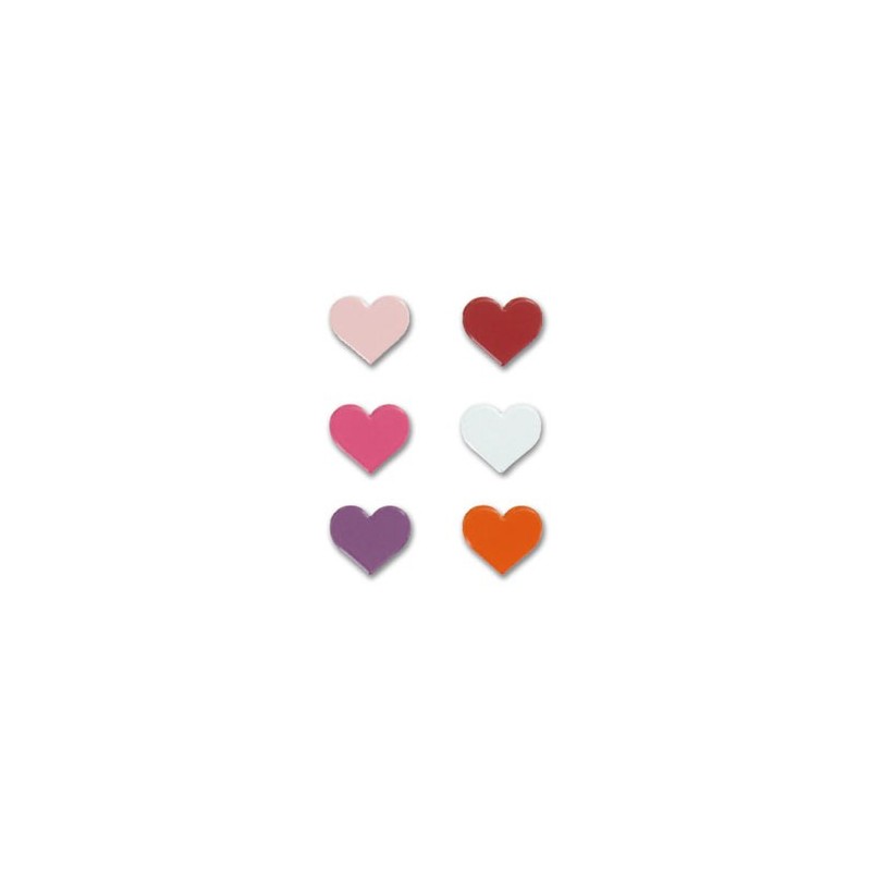 Attaches parisiennes Assortiment  "Coeurs Multicolors"  (20 pièces)