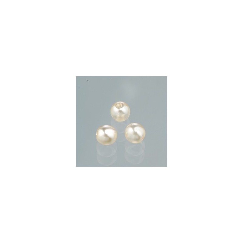 Perles  en verre cirée effet nacré blanc Neige  4 mm (boîte : 75 pièces)