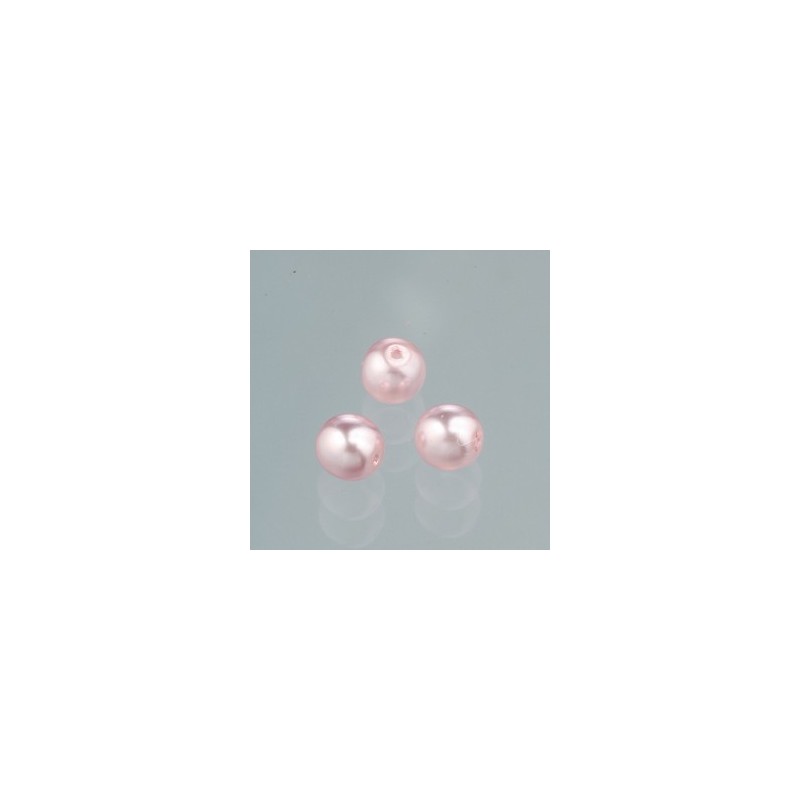 Perles  en verre cirée effet nacré Rose "Pink"  4 mm (boîte : 75 pièces)