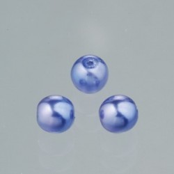 Perles  en verre cirée effet Bleu "Nuit"  4 mm (boîte : 75 pièces)