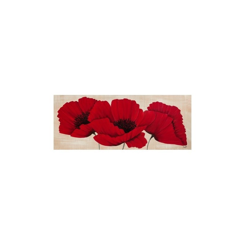 Image 3 D "Coquelicots" 20 x 50 (vendue à l'unité) pour tableau selon Technique du 3D Image 3 D "Coquelicots" 20 x 50 (vendue à l'unité) pour tableau selon Technique du 3D