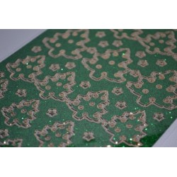 Planche stickers  Peel Off Couronnes de Houx motifs dorés sur fond Vert (10 cm x 23 cm)