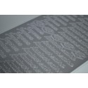 Planche stickers Peel Off Ecritures Argentées Joyeux Anniversaire fond Argenté Mat (10 cm x 23 cm)