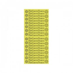 Planche stickers  Ecritures Dorées Meilleurs Voeux fond Doré, Mat (10 cm x 23 cm)