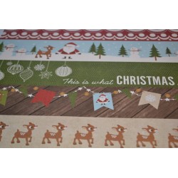 Papier Scrap Double  30x30 cm Echo Park Paper : The story of Christmas, 1 feuille avec imprimé RectoVerso