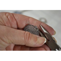 Mousqueton Fermoir 50 mm à embout  nickelé avec anneau porte-clés (vendu à l'unité)