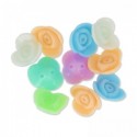 Perles  Mini Fleurs "Roses Multicolores Pastel" 15 mm (sachet : 10 pièces mélangées)