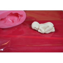 Moule de précision Silicone Souple "BéBé nouveau Né" pour Pâte Polymère ou Porcelaine Froide 7,7 x 4,8 x 2,5cm