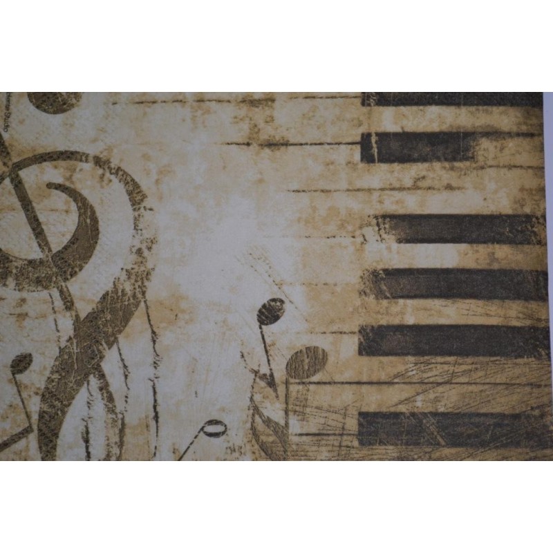 Serviette en papier motifs "Piano"   (vendue à l'unité)  33 x 33cm
