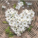 Serviette en papier motifs "Amour Coeur Garden" 33x33cm à l'unité