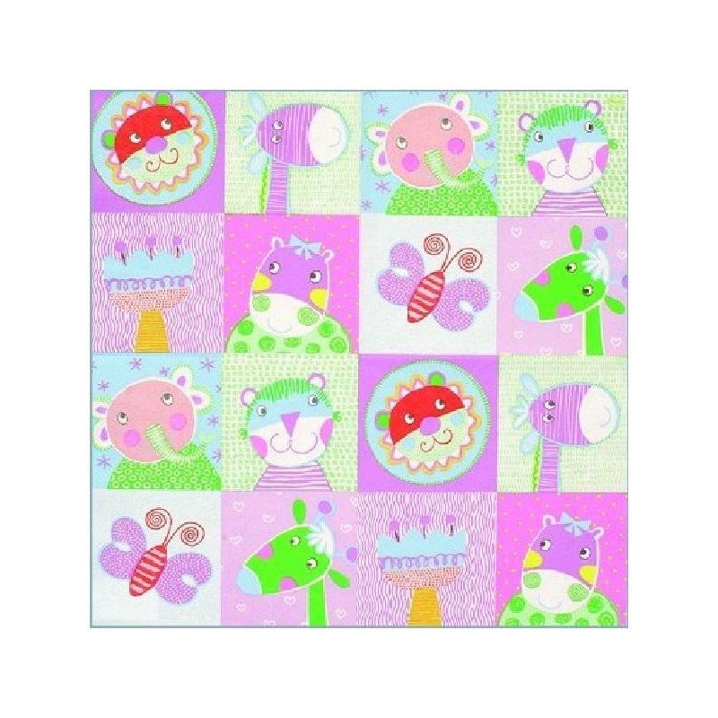Serviette en papier motifs "Enfant Rose partie" (vendue à l'unité) 33 x 33cm Serviette en papier motifs "Enfant Rose partie" (vendue à l'unité) 33 x 33cm