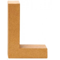 Lettre L Carton en 3D Support à décorer pour Mot à Composer qui tient debout (17,5 x 12,5 x 5,5 cm) vendue à l'unité