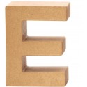 Lettre E Carton en 3D Support à décorer pour Mot à Composer qui tient debout (17,5 x 12,5 x 5,5 cm) vendue à l'unité