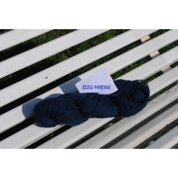 Laine à Tricoter/Crocheter & plus, Coloris : Bleu Marine 100% laine BIO de mouton (Echeveau : 100 gr, 400 m de fils)
