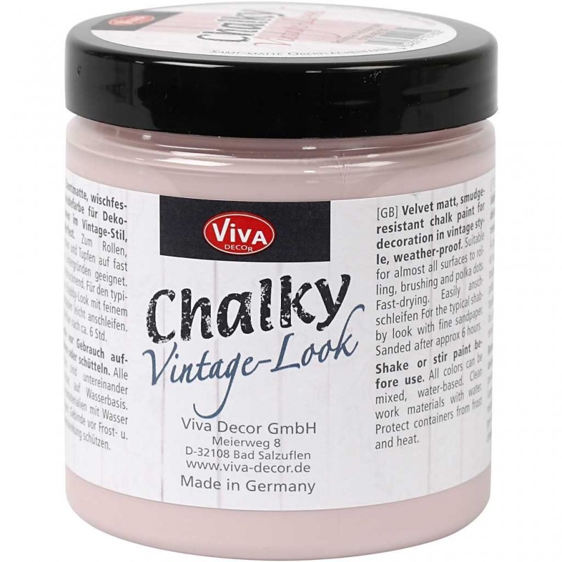 Peinture Effet Craie Chalky "Vintage Look" Coloris Rose Antique 250ml Peinture Effet Craie Chalky "Vintage Look" Coloris Rose Antique 250ml