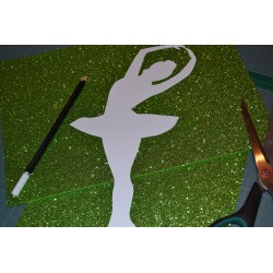 Plaque de Mousse pailletée vert clair Petit Format  A4 ( 20 x 30 cm)