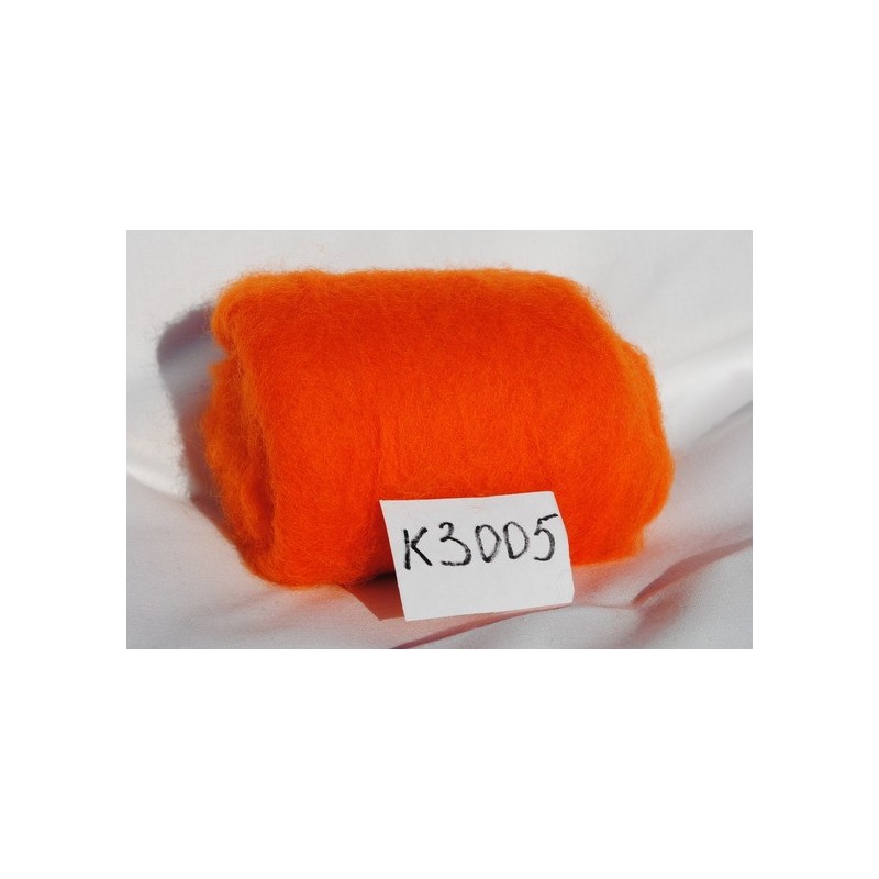 Laine Cardée à Feutrer 50 gr coloris Orange Pressée LNK3005