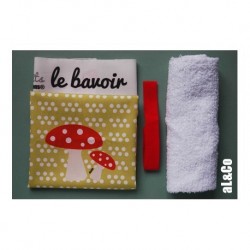Bavoir à confectionner soi-même kit Les Petits champignons, Collection Al&Co Anne Lacambre