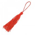 Pompon Textile Nylon, Rouge petit : 7,5 cm, breloque textile, Vendu à l'unité