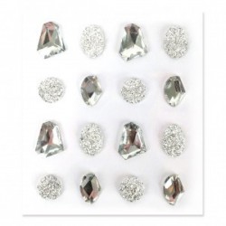 Strass Pierres blanc Crystal assortiment adhésives 20 mm sachet de 16 pièces