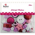 Boutons Assortiment en sachet mélange rose/rouge/pailleté boutons à coudre ou à coller en  Mini Embellissement