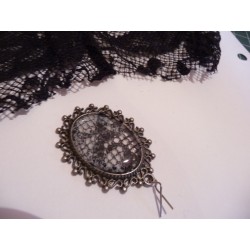 Chaîne  pendentif collier cercles 25 cm, cercles plats 7 mm et 10 mm coloris Argenté  pour Création de Bijoux