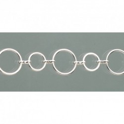 Bracelet avec cercles métal argenté   pour Création de Bijoux (longueur : 18 cm)