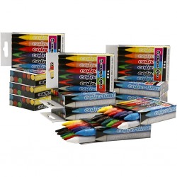 Crayon de cire colortime, assortiment de 12 couleurs, épaisseur 11 mm, L: 10 cm