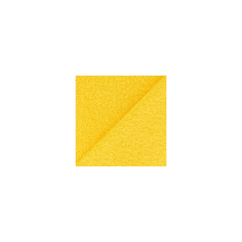 Tissu éponge uni jaune (l: 150 cm vendu par 10 cm) 100% coton