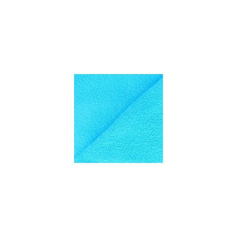 Tissu éponge uni bleu turquoise (l: 150 cm vendu par 10 cm) 100% coton